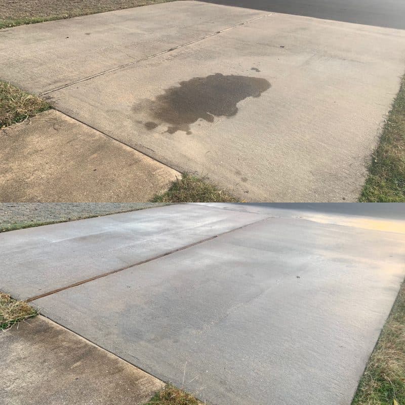 Pressure Washing Missouri City - Oil stain removal from driveway